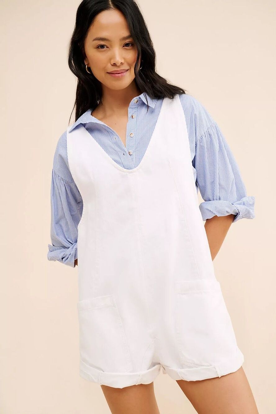 We The Free High Roller High Roller Shortalls in White Small